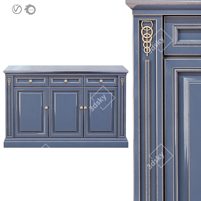 Antique English Dresser 3D model image 5