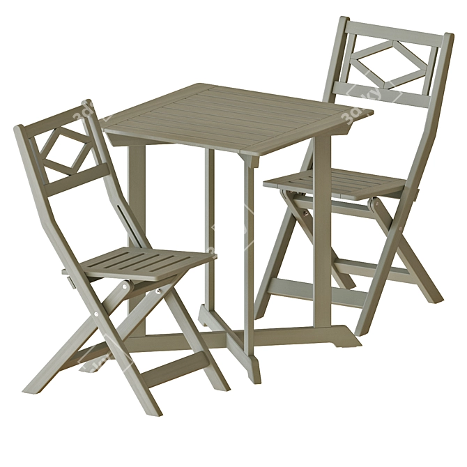 Modern Outdoor Table and Chairs Set 3D model image 1