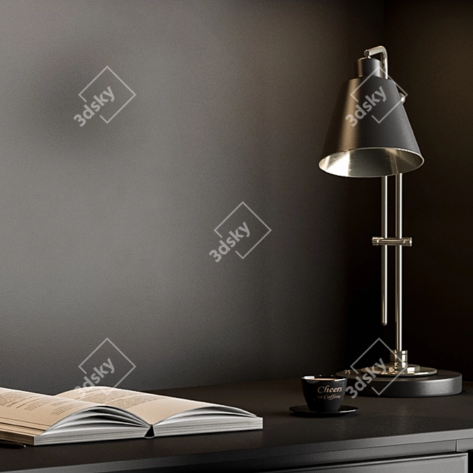  Classic Black Office Furniture 3D model image 5