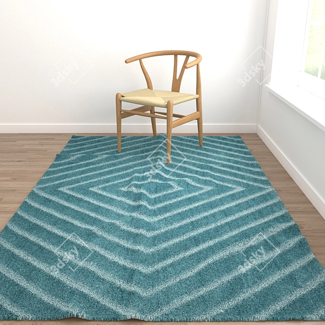 Versatile Rug Set - 6 Designs 3D model image 2