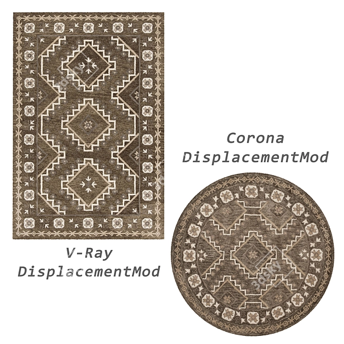 Versatile Rug Set: 8 Stunning Designs 3D model image 2