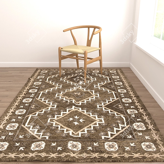 Versatile Rug Set: 8 Stunning Designs 3D model image 5