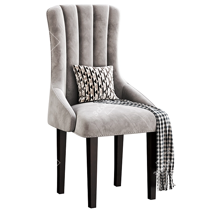 Luxury Oxford Velvet Dining Chair 3D model image 1