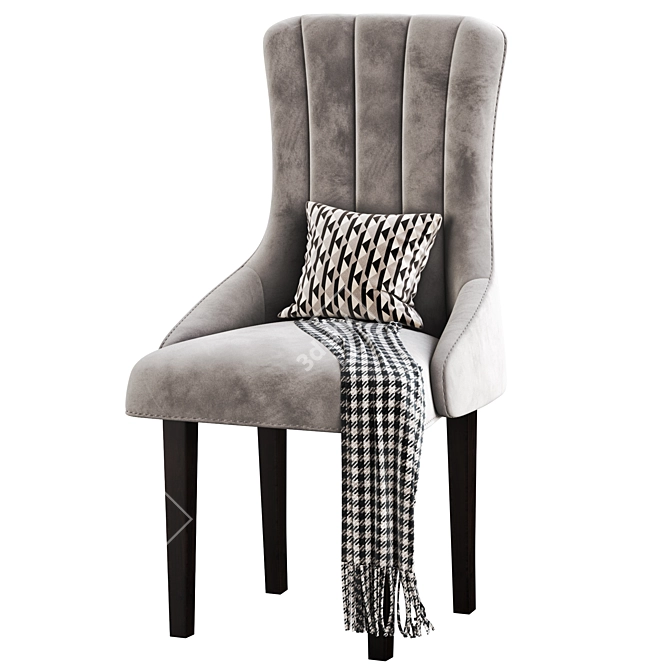 Luxury Oxford Velvet Dining Chair 3D model image 3