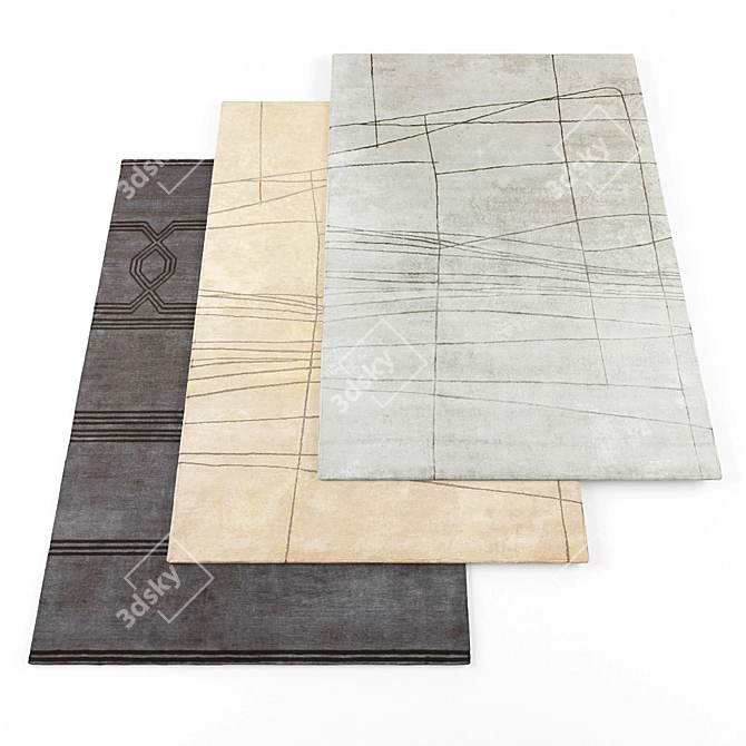 Modern High-Resolution Rug Set 3D model image 1