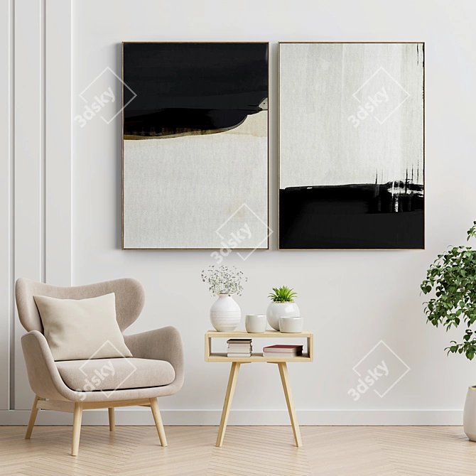 Modern Photo Frames for Interior Decoration 3D model image 2