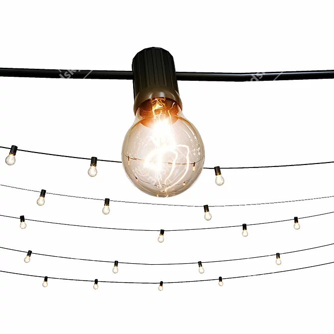 Illuminate Your Outdoor Space with Festive String Lights 3D model image 1