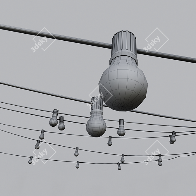 Illuminate Your Outdoor Space with Festive String Lights 3D model image 3