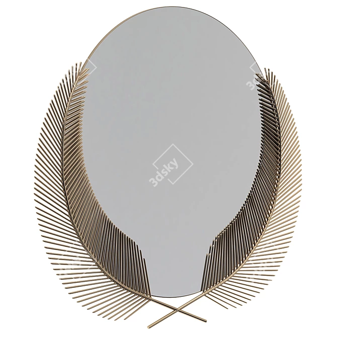 Gorgeous Sunset Polished Brass Mirror 3D model image 1