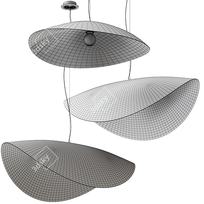 SILVER 95 96 Pendant Lamp: Sleek Elegance for Modern Spaces 3D model image 2
