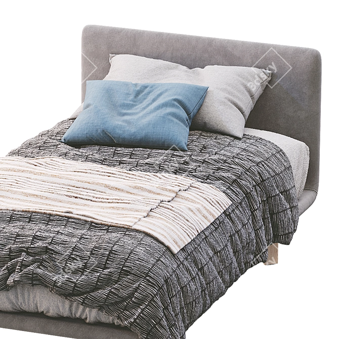 Elegant Single Bed Filo - Pianca Perfection 3D model image 2