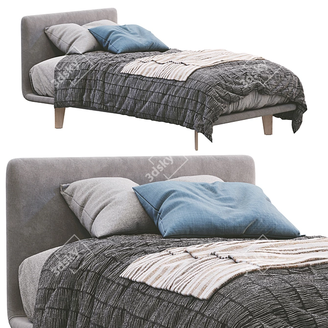 Elegant Single Bed Filo - Pianca Perfection 3D model image 6