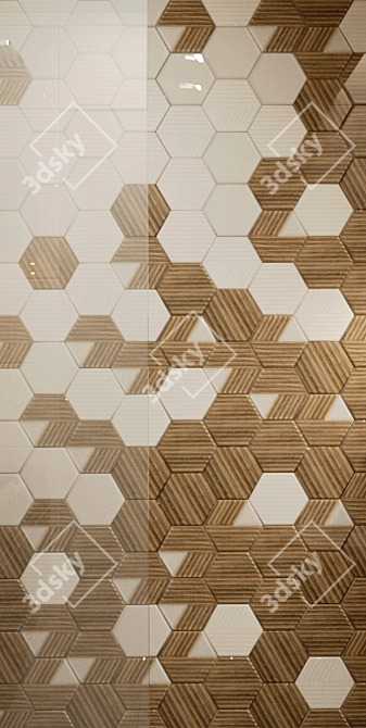 Natural Flair: Qua Hexagon Tile 3D model image 1
