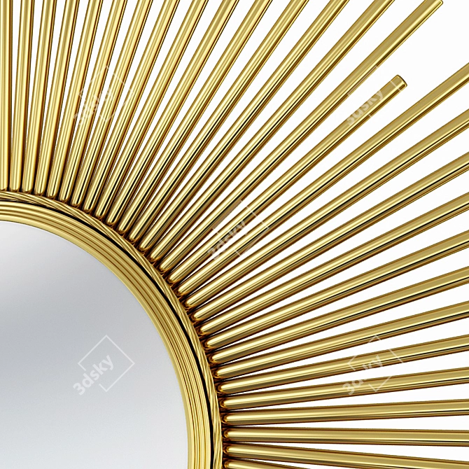 Golden Sunburst French Mirror 3D model image 3
