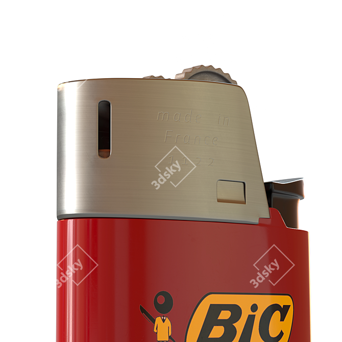 Sleek BIC Lighter with 8 Color Options 3D model image 4