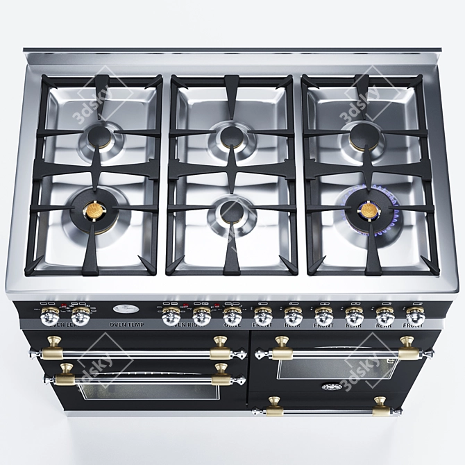 Bertazzoni Heritage Triple Oven - Elegant 6-Burner Electric 3D model image 4