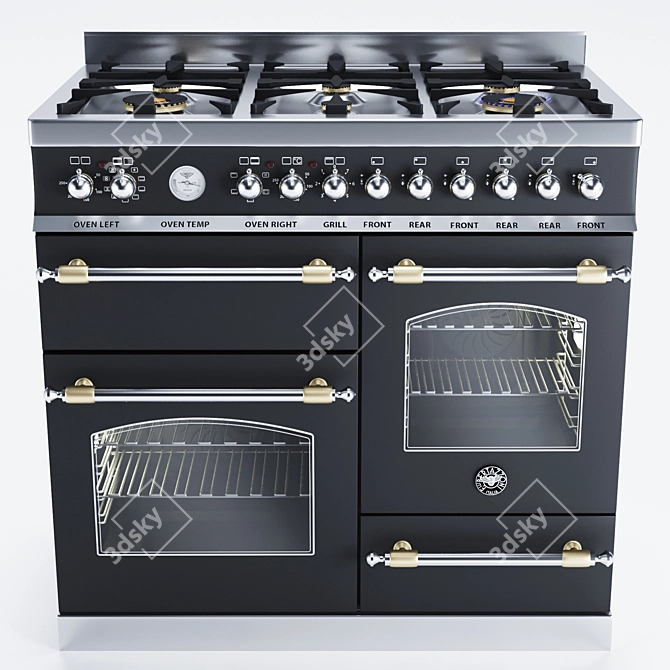 Bertazzoni Heritage Triple Oven - Elegant 6-Burner Electric 3D model image 6