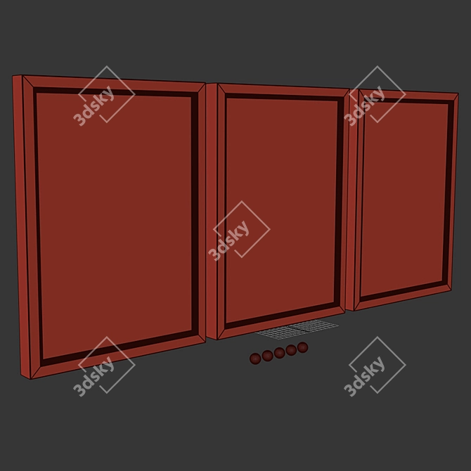 Kitchen Art Set: 5 Different Frame Colors 3D model image 6