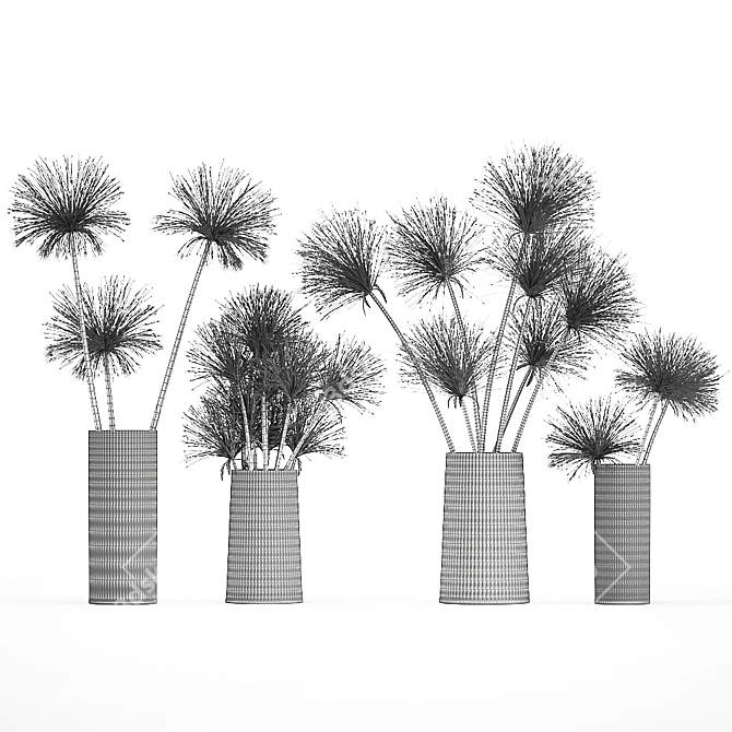 Greenery Delight: Cyperus Papyrus Bouquet 3D model image 7