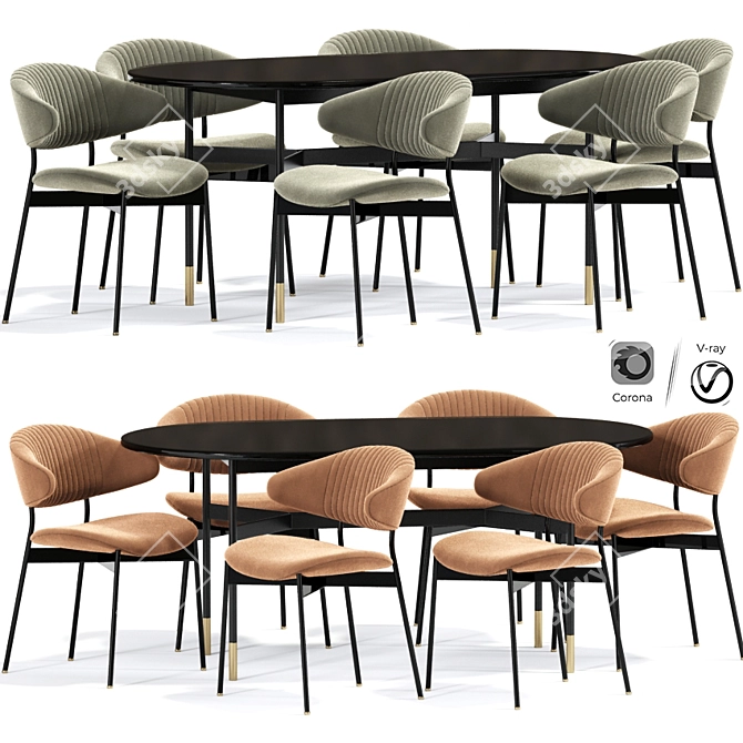 Luz Strip Chair Table: Versatile 3D Model 3D model image 1