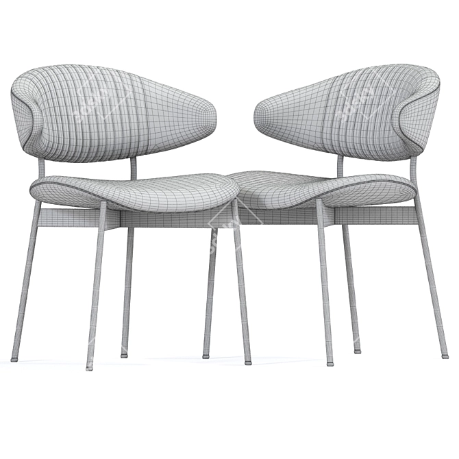 Luz Strip Chair Table: Versatile 3D Model 3D model image 3