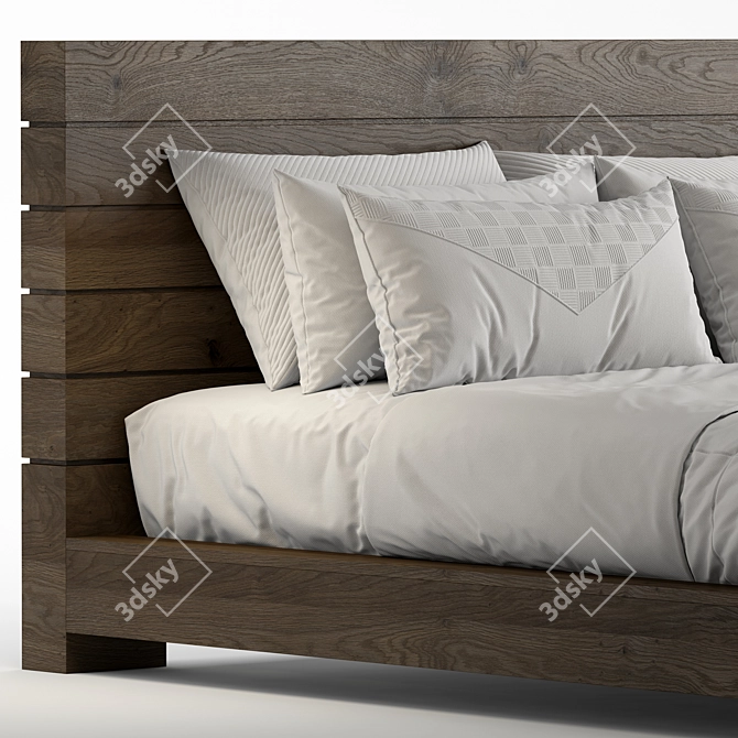 Elegant Coimbra Queen Size Bed 3D model image 2