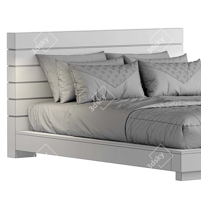 Elegant Coimbra Queen Size Bed 3D model image 3