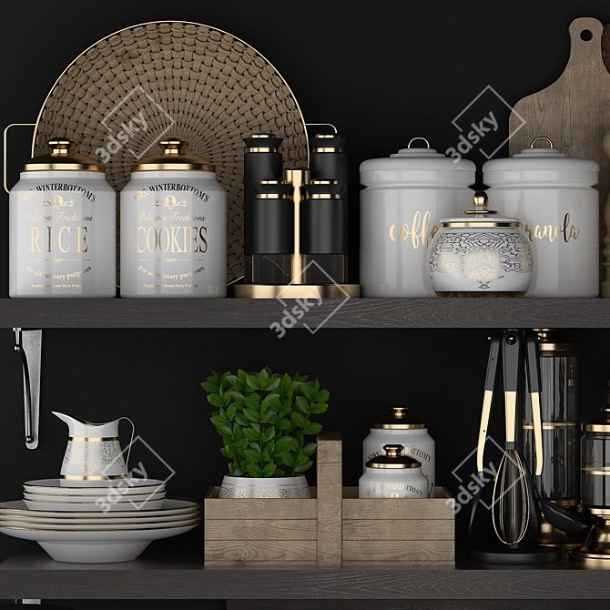 Modern Kitchen Set: 3Dsmax 2017+MTL+OBJ 3D model image 3