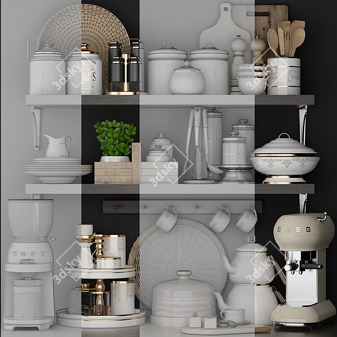 Modern Kitchen Set: 3Dsmax 2017+MTL+OBJ 3D model image 6