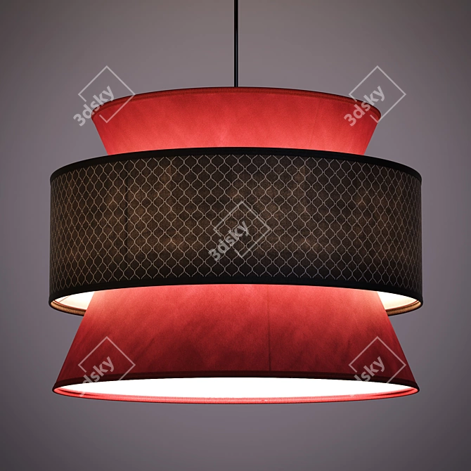 Red Dolkie Lampshade: Modern and Stylish 3D model image 3