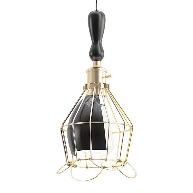 Rustic Loft Pendant Light 3D model image 1