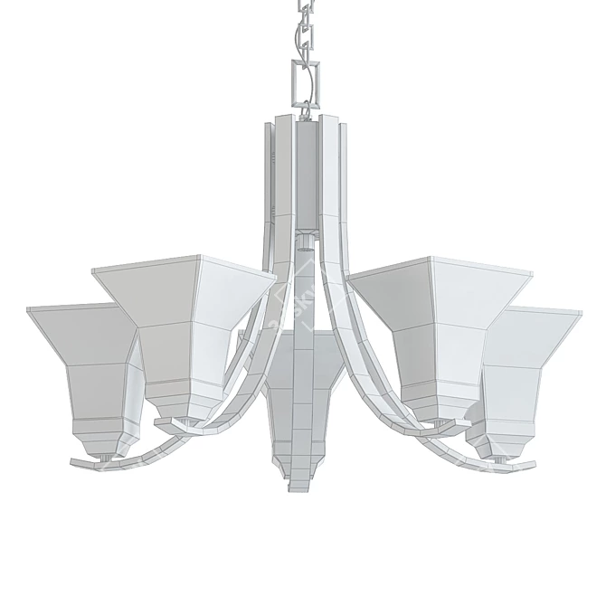 Sleek Black Chandelier: Agilis Collection 3D model image 2