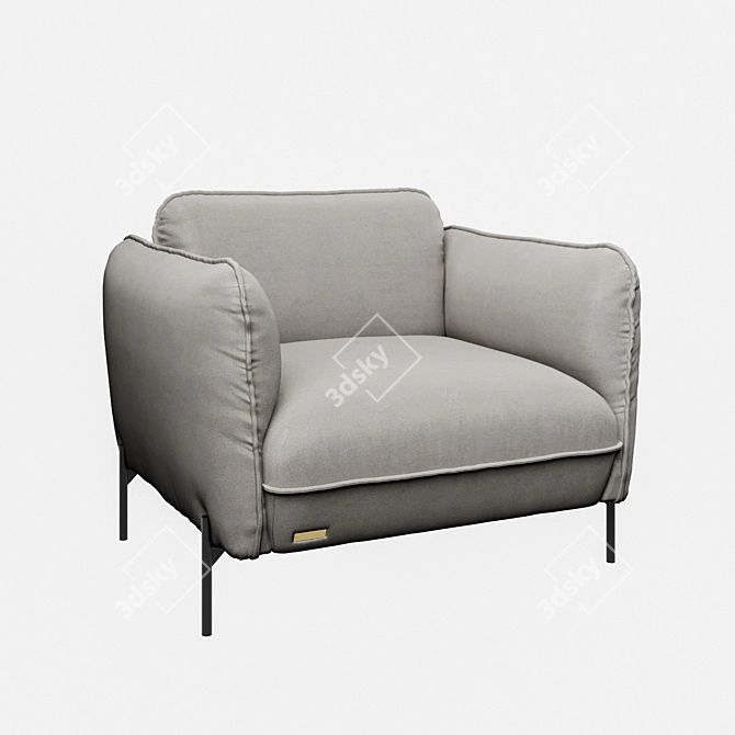 Seattle Frankof Armchair: Stylish Design, Custom Fabric Options 3D model image 2