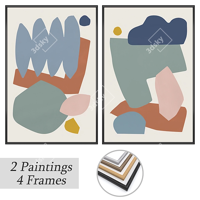 Modern Wall Art Set: No. 3751 3D model image 1