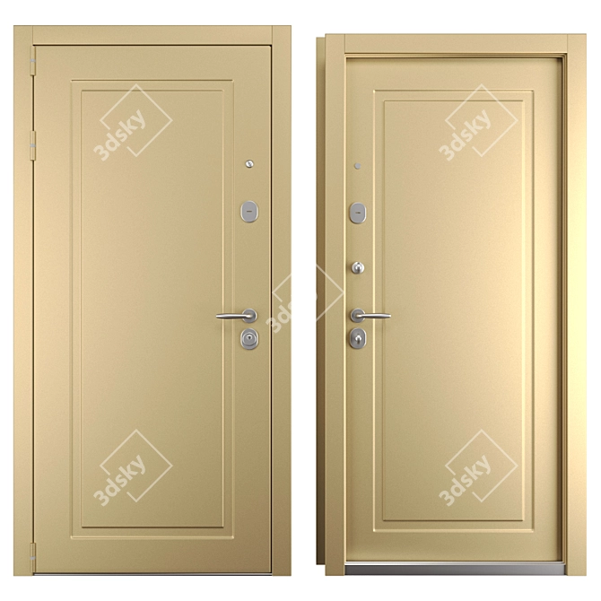 Modern Metal Entrance Door (Holz) 3D model image 3