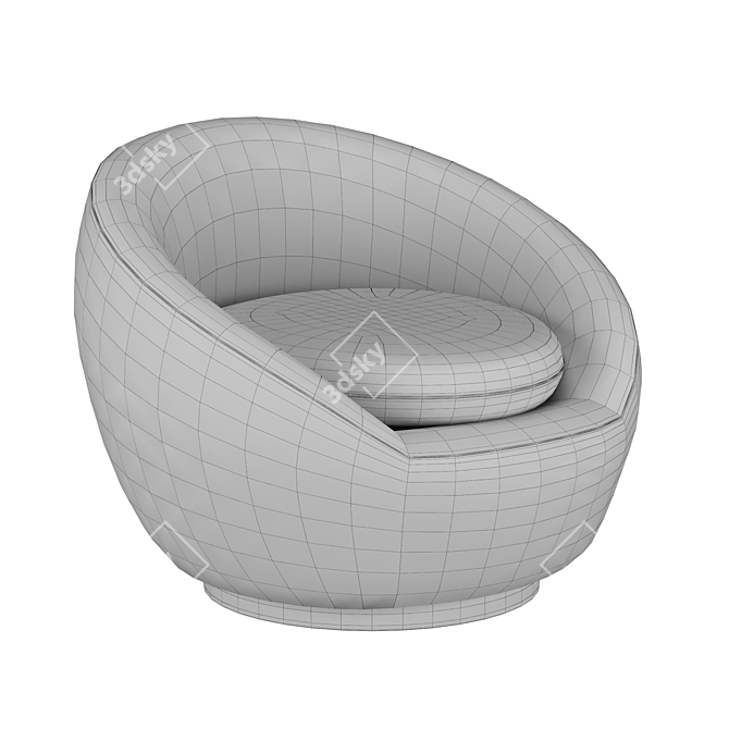 Barrel Celer Swivel Chair: Sleek and Stylish 3D model image 4