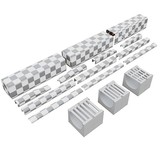 Versatile Road Tray for Curbs and Sidewalks 3D model image 2