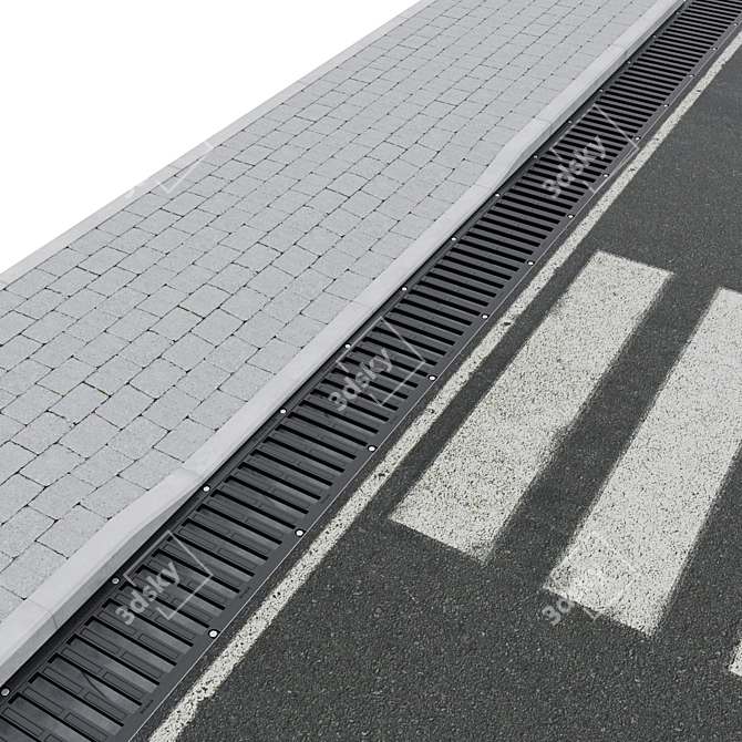 Versatile Road Tray for Curbs and Sidewalks 3D model image 4