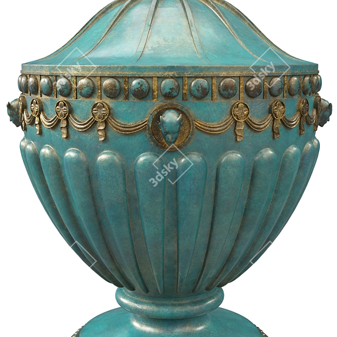 Vintage Gold Patina Vase 3D model image 2