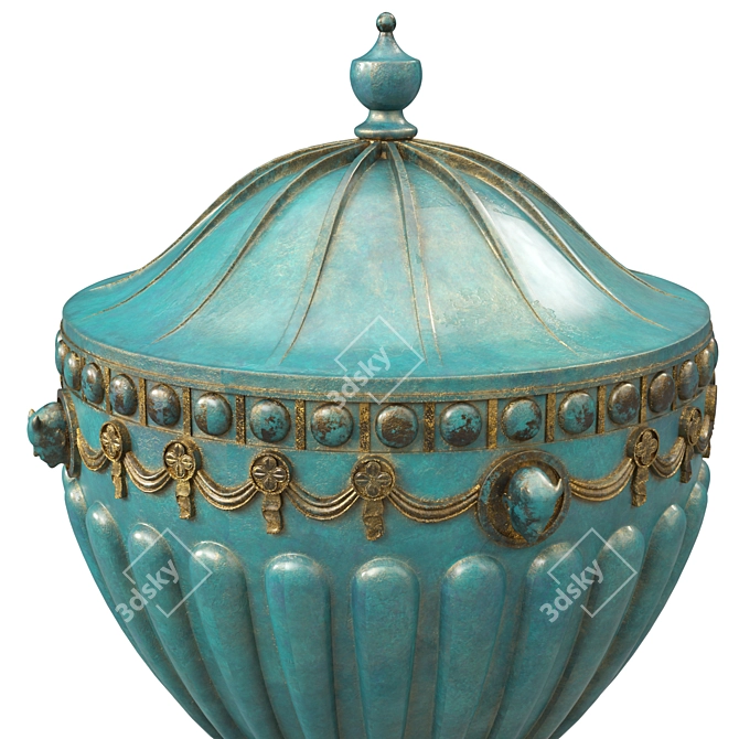 Vintage Gold Patina Vase 3D model image 4