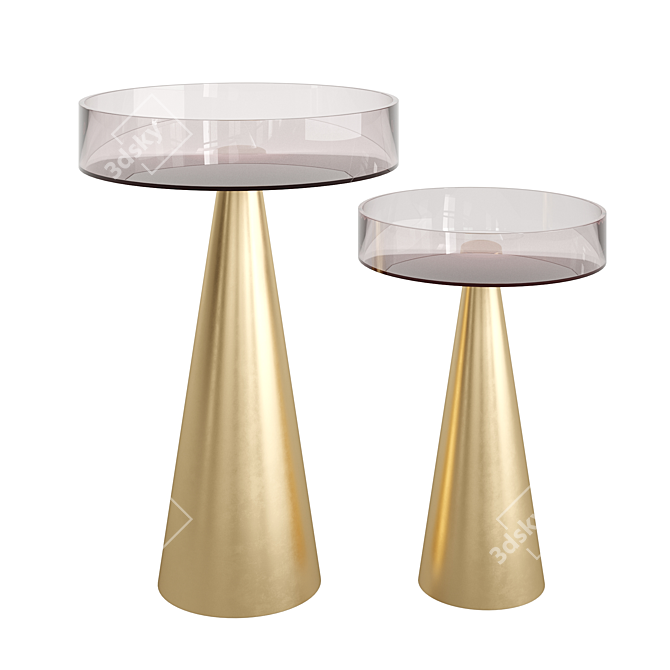 Modern Pink Glass Side Tables 3D model image 1