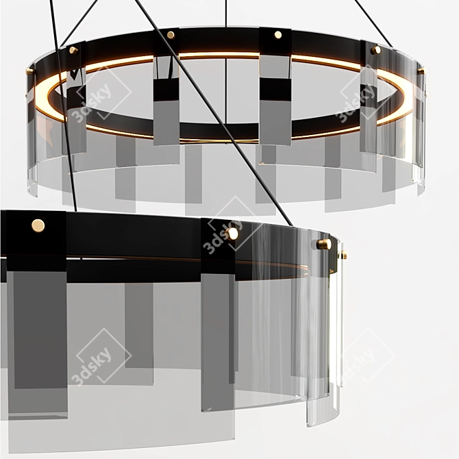 Stratos 30 Chandelier: Modern Elegance Illuminated 3D model image 3