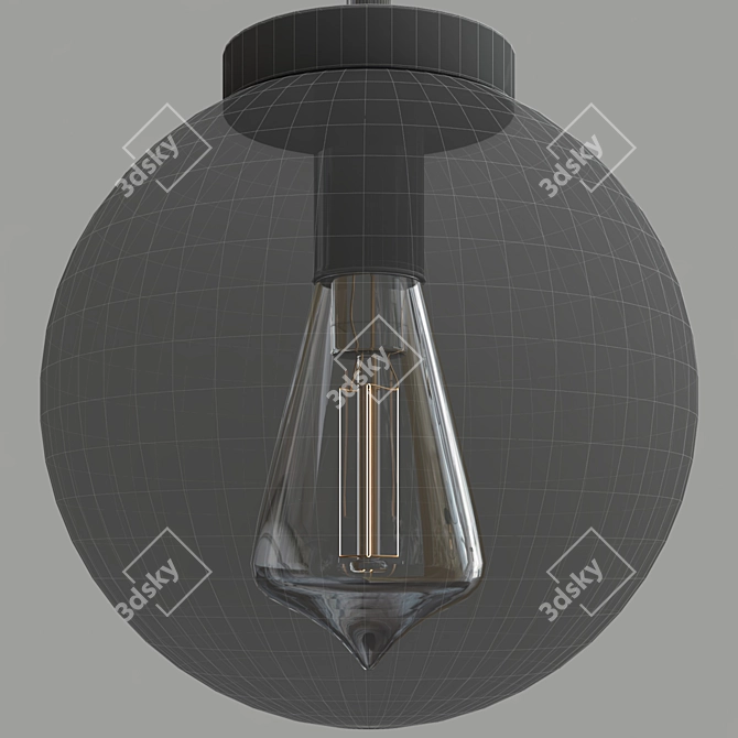 Elegant Glass Pendant Light 3D model image 3