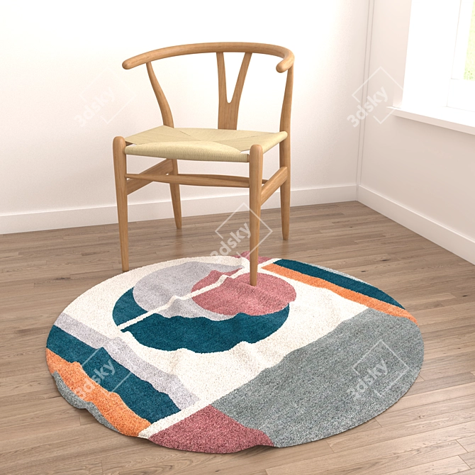 Round Rugs Set: Versatile 3D Models 3D model image 3