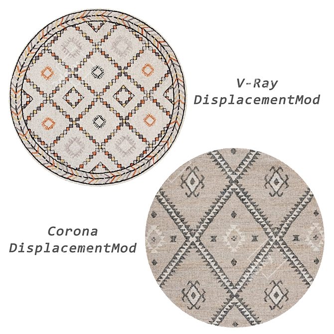 Versatile Round Rugs Set 3D model image 3