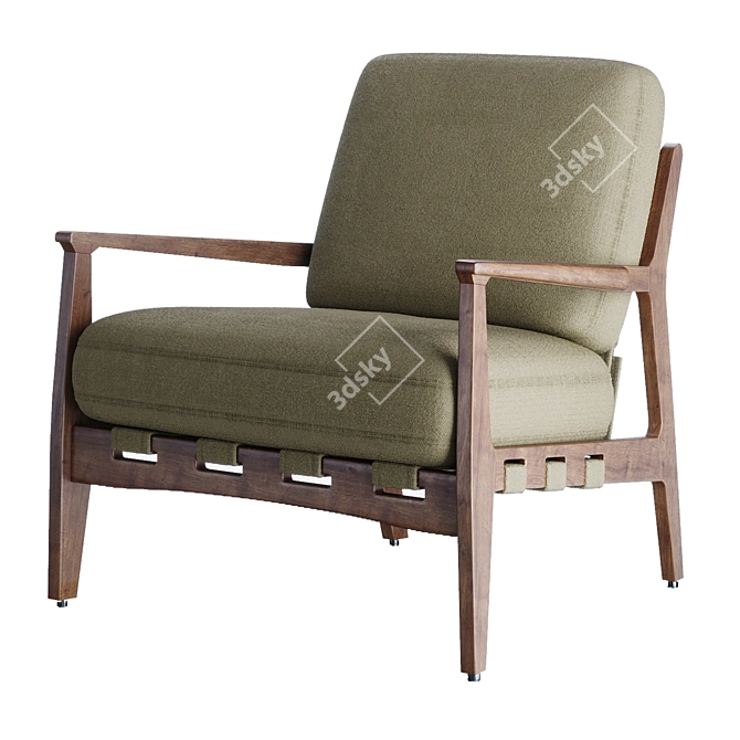 Sahara Tan Silas Chair: Modern Elegance in Comfort 3D model image 1