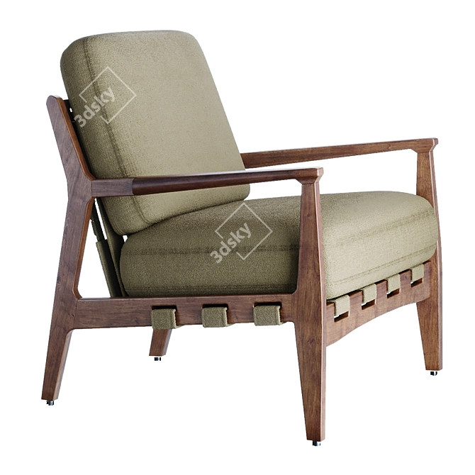 Sahara Tan Silas Chair: Modern Elegance in Comfort 3D model image 2