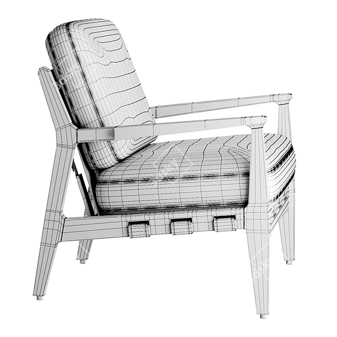 Sahara Tan Silas Chair: Modern Elegance in Comfort 3D model image 4