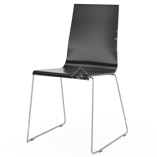 Elegant Kuadra 1158 Plastic Chair 3D model image 3