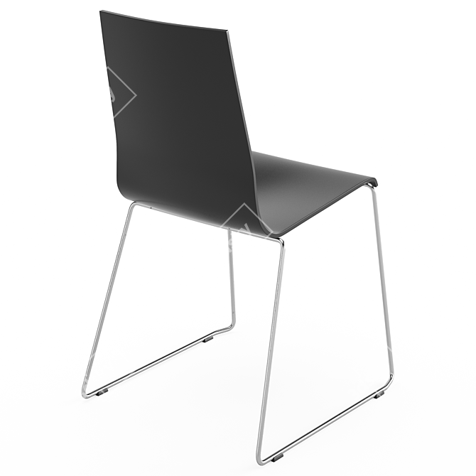 Elegant Kuadra 1158 Plastic Chair 3D model image 5
